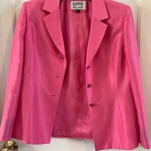 NWOT Kasper pink silk jacket, petite size 6P,  100% silk, lined. 3/4 sleeves